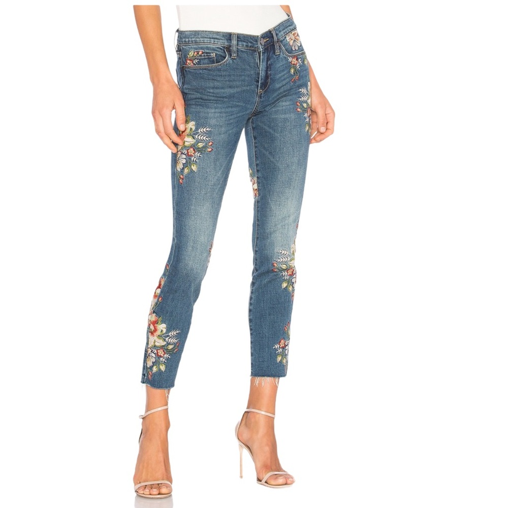 BLANK NYC Embroidered Skinny Jean in Green Thumb